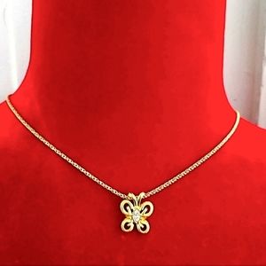 Authentic Vintage Givenchy Gold Logo Necklace